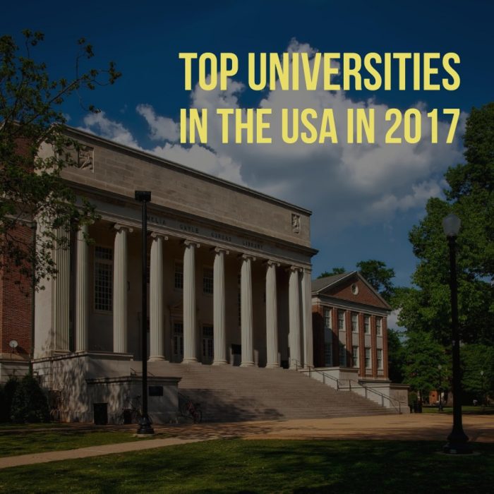 Top Universities in the USA in 2017